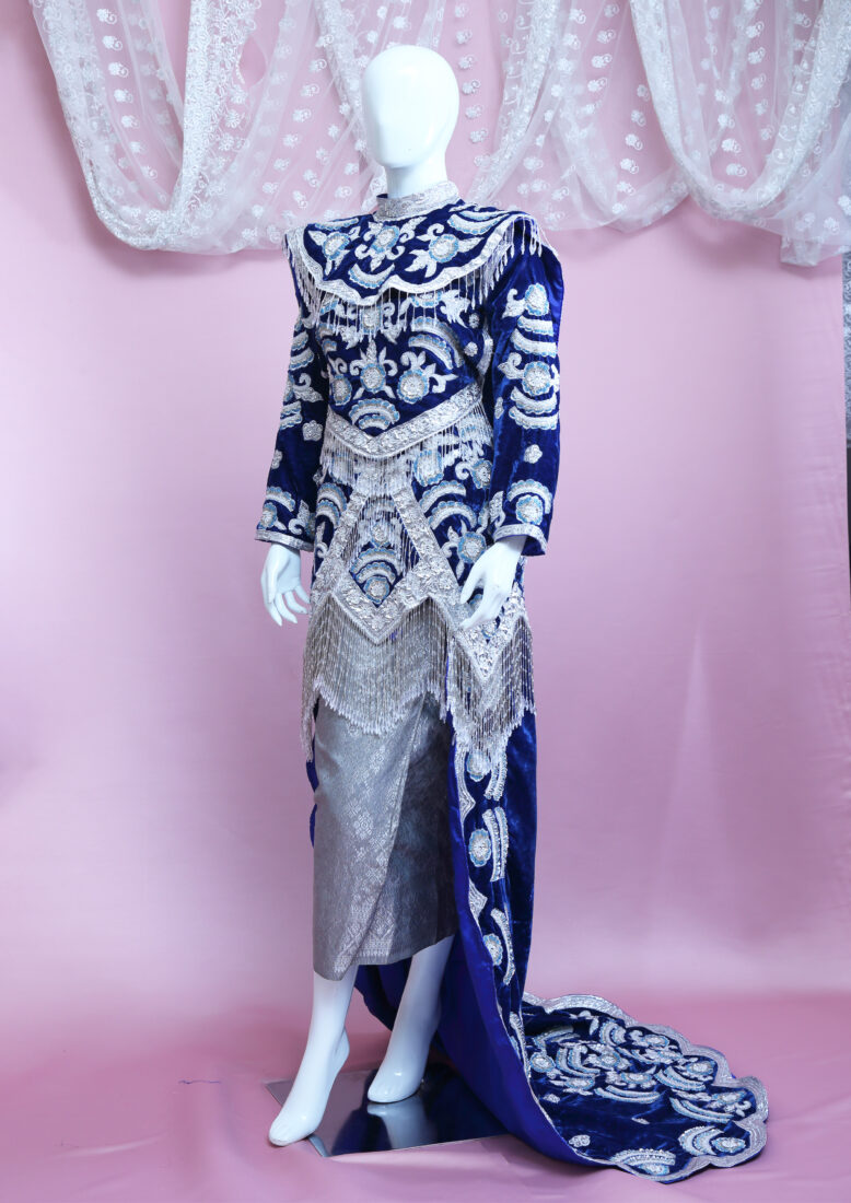 Baju Kurung Padang Navy Silver