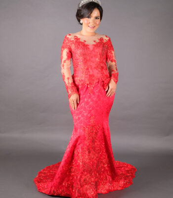 Gaun Mermaid Merah