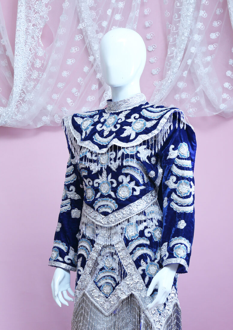 Baju Kurung Padang Navy Silver