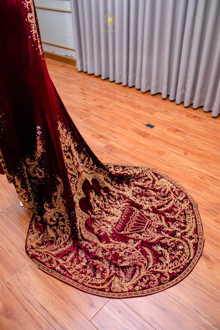 Busana Bludru Maroon 004